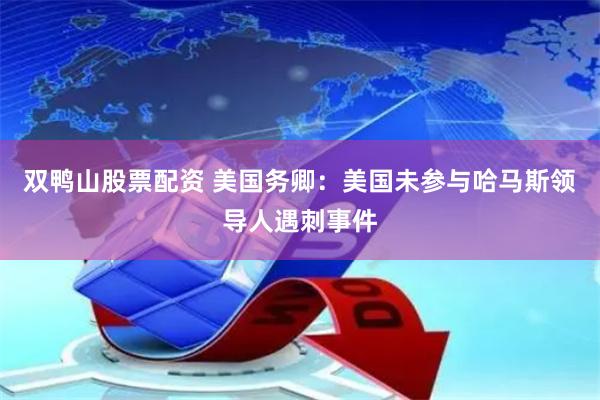 双鸭山股票配资 美国务卿：美国未参与哈马斯领导人遇刺事件